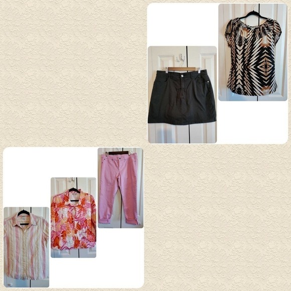 Woman lot tops and bottoms bundle Size 14 Lg 5 items - Picture 1 of 12
